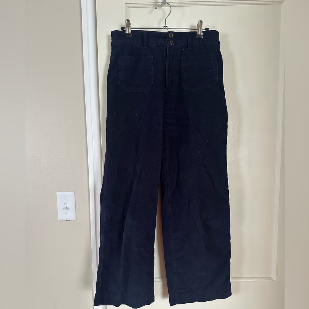 Gap wide leg navy corduroy pants